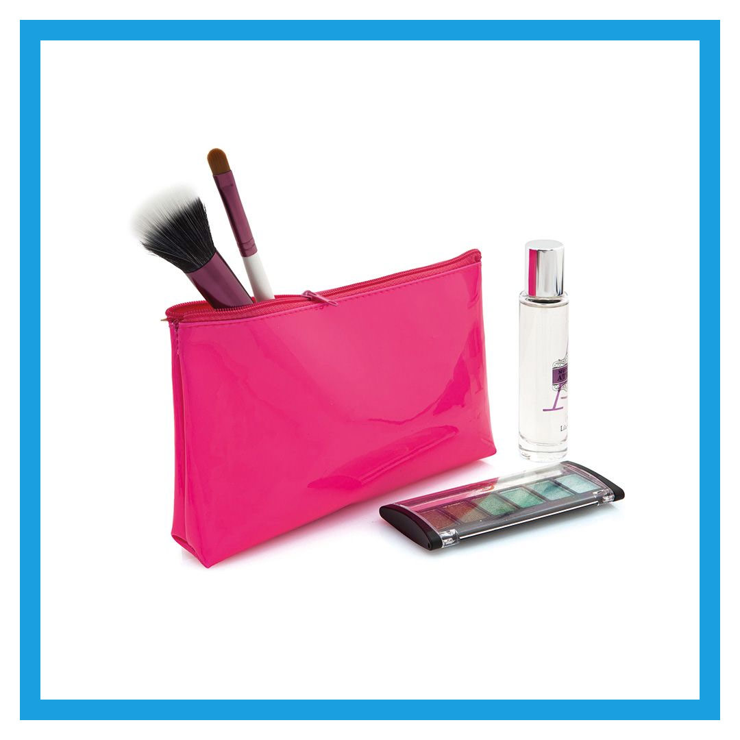 Beauty Case Cocholate Personalizzabile Con Iniziali – Rosa, Idrorepellente, 3 Litri, Semirigido