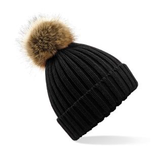 Fur Pom Pom Chunky Beanie