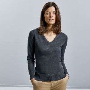 Ladies' V-Neck Knitted Pullover