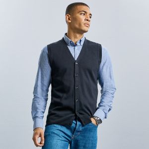 Men's V-Neck Sleeveless Knitted Cardigan