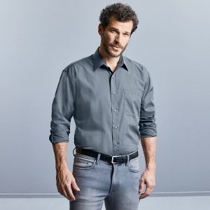 Men's Long Sleeve PolyCotton Poplin Shirt