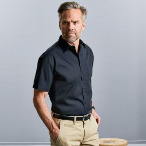 Men's Short Sleeve Pure Cotton Poplin Shirt