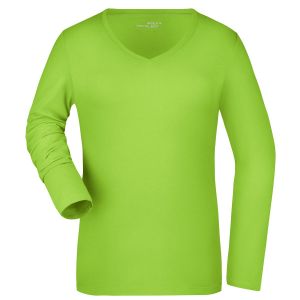 Ladies' Stretch V-Shirt Long-Sleeved