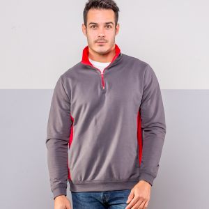 Contrast half zip sweat