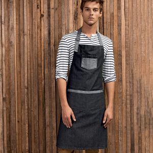 Domain Contrast Denim Bib Apron