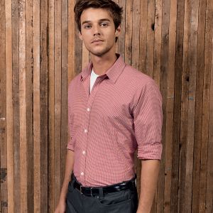 Men's Long Sleeve Microcheck Gingham Shirt